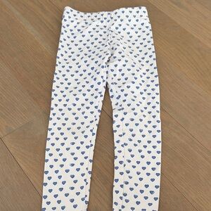 Roller Rabbit White Leggings with Blue Heart Pattern